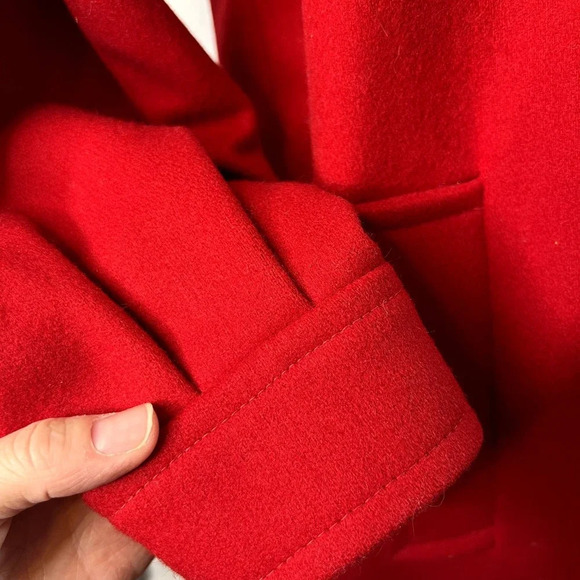 International Scene‎ Vintage Red Wool Double Breasted Coat Size 7/8 - Picture 6 of 14